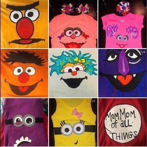 Hand painted kids character shirts